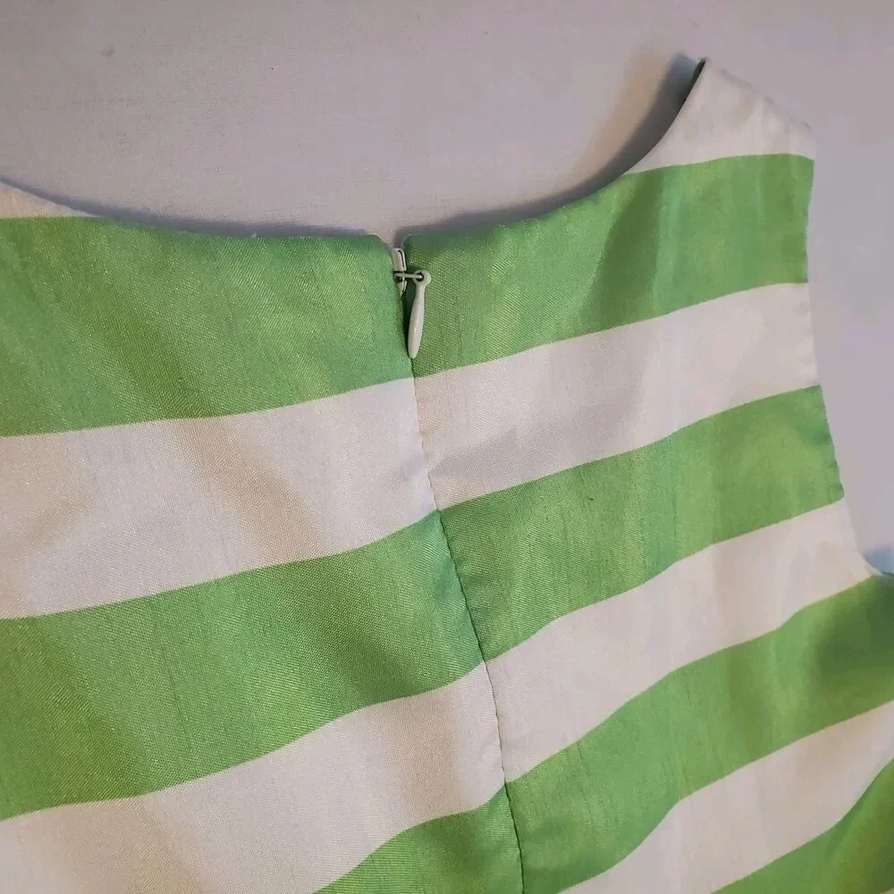 Gymboree Girls Sz 8 Layered Stripped Party Dress Green White